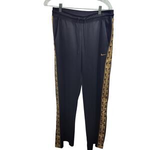 Nike Women's Track Pants With Gold Decorative Taping Down The Side Size M 31026